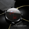 Genève Minimaliste Casual Sport Montre En Cuir Noir Simple Analogique Hommes Montres-Bracelets Marque Chinoise Guangzhou Montre-Bracelet En Gros